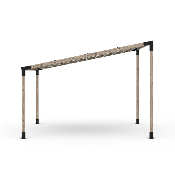 Single Sloped Top Pergola Kit with Waterproof Top for 4x4 Wood Posts _12x12_black
