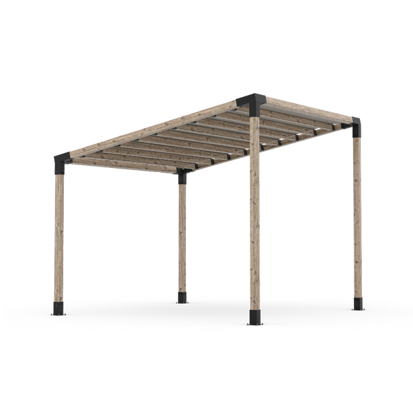 Single Sloped Top Pergola Kit with Waterproof Top for 4x4 Wood Posts _10x10_grey