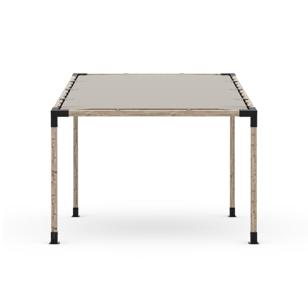 Single Sloped Top Pergola Kit with Waterproof Top for 4x4 Wood Posts _12x10_grey
