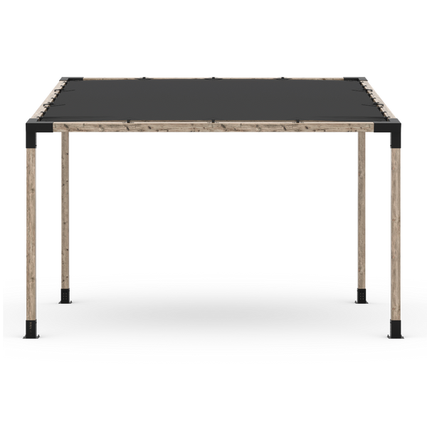 Single Sloped Top Pergola Kit with Waterproof Top for 4x4 Wood Posts _10x12_black