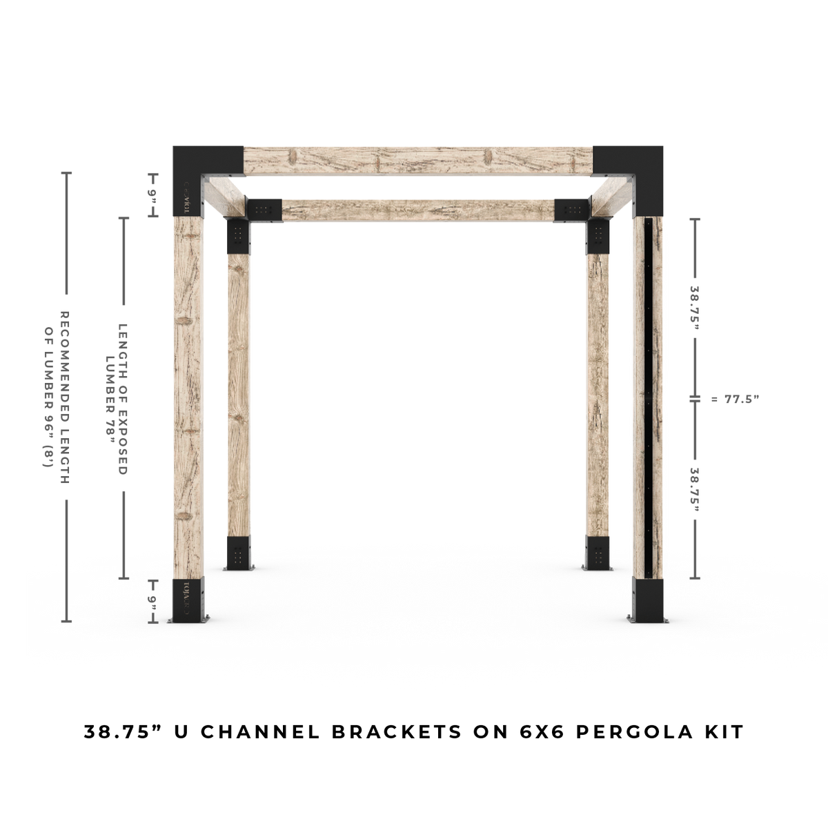 Privacy Wall U Channel Bracket for 6x6 Wood Posts | Toja Grid | Toja ...