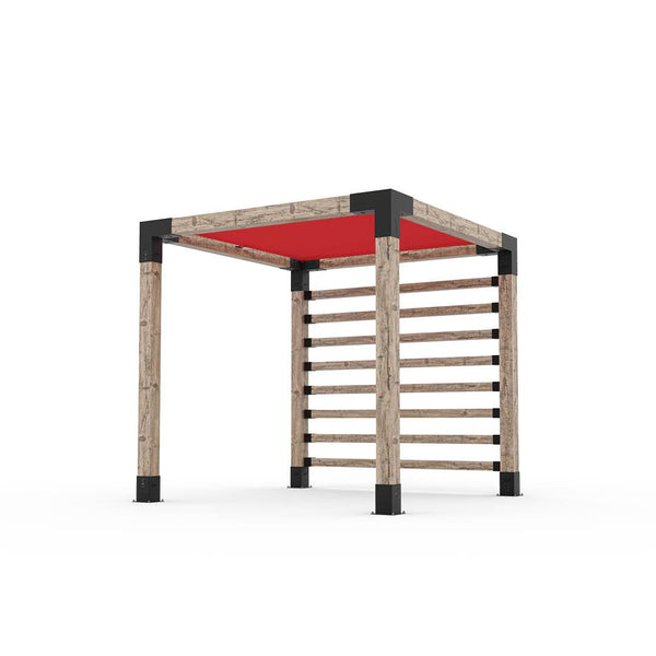 Pergola Kit with Post Wall for 6x6 Wood Posts _8x8_crimson